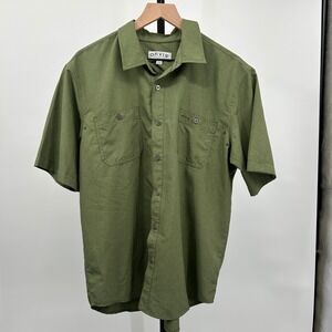 Orvis Classic Collection Short Sleeve Button Down Shirt Olive Green Large